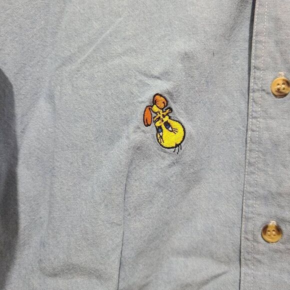 Vintage Looney Tunes Warner Bros Studio Store Men's Denim Shirt Size M 1996 - Picture 5 of 12